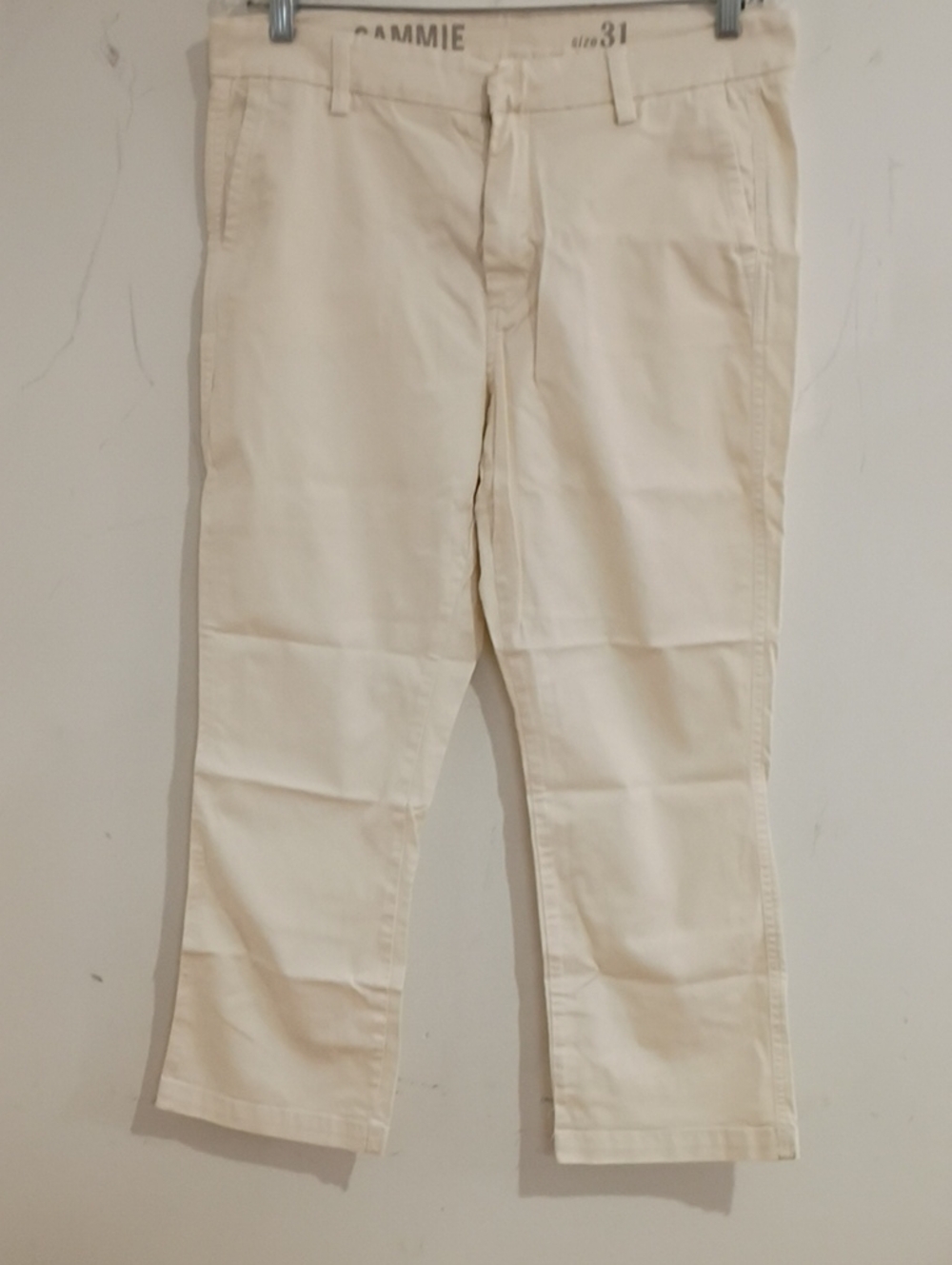 J. Crew Ankle-Length Cropped Chino Pants in Off-White